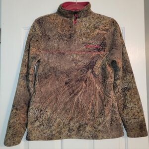 Mossy Oak Brush Camouflage Girls 1/4 zip Sweatshirt
